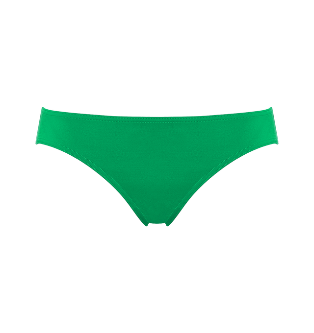 Image 1 of 6 - GREEN - ERES Scarlett Bikini Briefs is a classic bikini brief style with a low rise waist. Main: 84% Polyamid, 16% Spandex. Second: 68% Polyamid, 32% Spandex. Made in France. 
