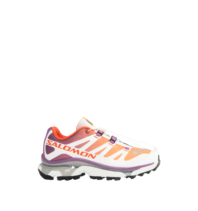 Image 1 of 5 - MULTI - SALOMON XT-4 OG Sneaker featuring mesh and leather upper with Contragrip sole, signature Quicklace lacing system, cushioned Ortholite footbed and padded tongue and collar. 