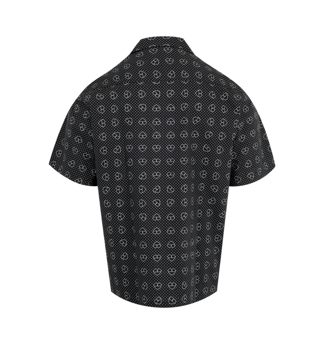 Image 2 of 2 - BLACK - CARHARTT WIP Furoshiki Shirt featuring loose fit, short sleeves, all-over print, button front closure and flag label. 100% cotton. 