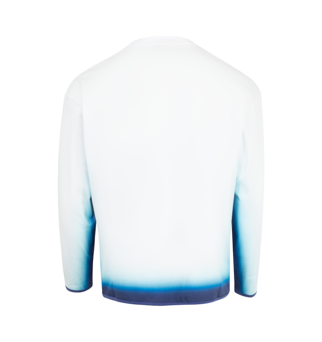 Image 2 of 2 - WHITE - CASABLANCA Spray Dye Shirt featuring crew neck, long sleeves, gradient effect and logo printed on front. 100% cotton.   