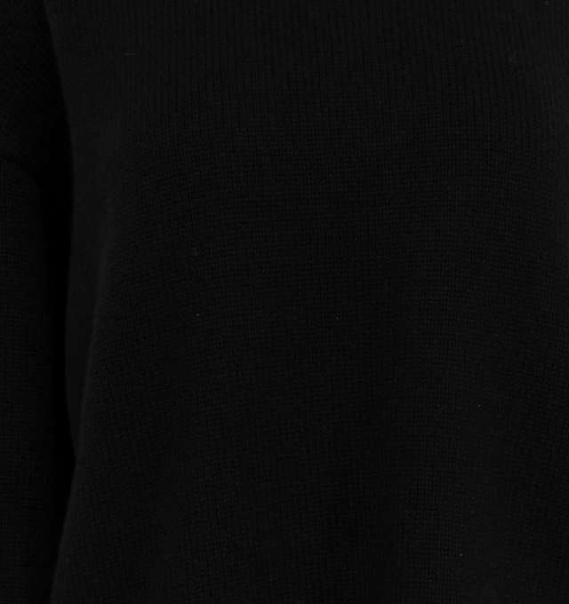 Image 3 of 3 - BLACK - ARMARIUM Joan Oversized Sweater featuring ribbed trim, crew neckline, long sleeves, oversized fit and pullover style. 100% cashmere. Made in Italy. 