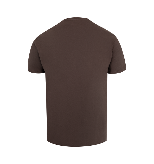 Image 2 of 2 - BROWN - NOAH Logo Pocket T-Shirt featuring rib knit crewneck, logo printed at patch pocket and short sleeves. 100% cotton. Made in United States. 