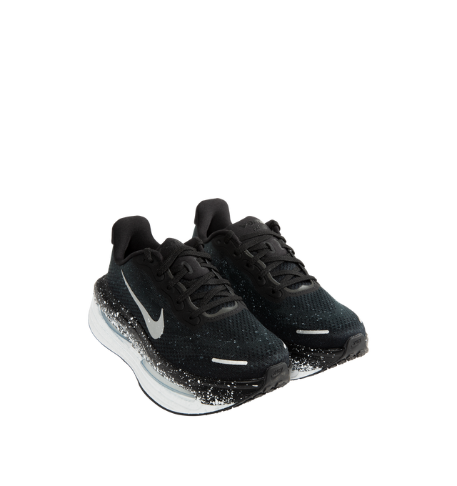 Image 2 of 5 - BLACK - Nike Women's Vomero Premium Running Shoes feature an engineered mesh upper for lightweight breathability and a secure fit. Designed for maximum cushioning, these performance running shoes combine a full-length ZoomX foam midsole with dual Air Zoom units at the forefoot and heel for exceptional comfort, responsive energy return, and a smooth ride. A durable Waffle rubber outsole provides reliable traction for everyday miles. Main Material: Mesh. Midsole: ZoomX Foam with Dual Air Zoom U 