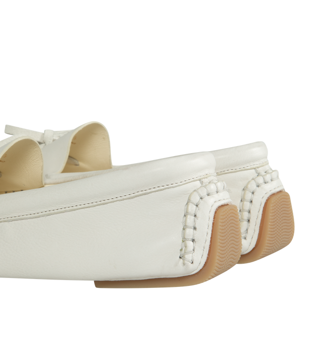 Image 3 of 4 - WHITE - THE ROW Lucca Moccasin featuring grained vegetable-tanned leather with flexible hand-stitched construction and lace-up detail. 100% leather. Made in Italy. 