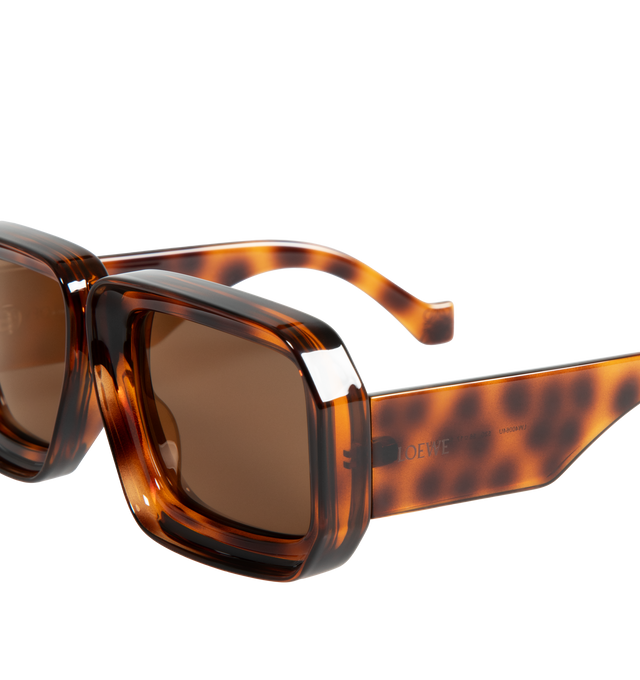 Image 3 of 3 - BROWN - LOEWE PAULA'S IBIZA Dive In Mask Sunglasses featuring acetate with thick rims and arms and a LOEWE logo. 100% UVA/UVB protection.  