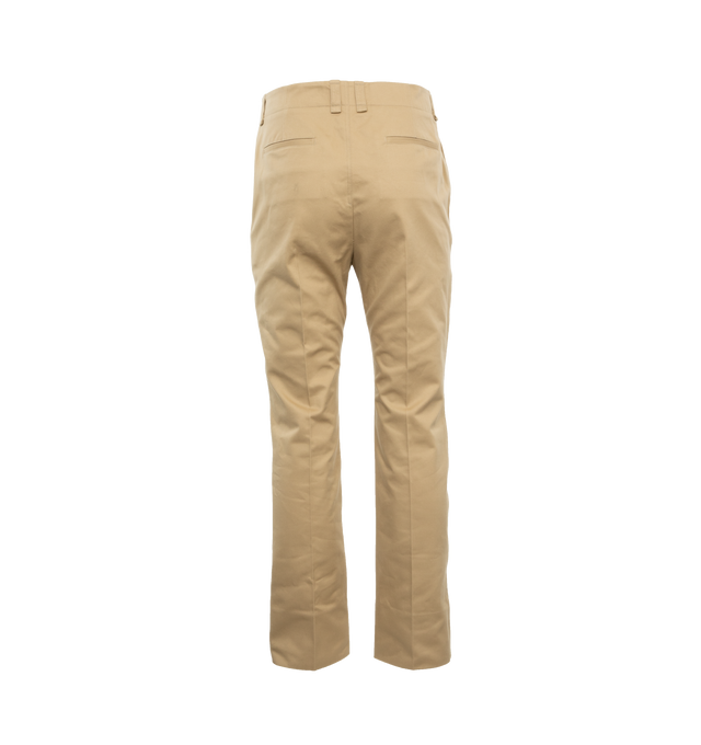 Image 2 of 4 - NEUTRAL - SAINT LAURENT Cotton Drill Pants featuring button closure, zip fly, two slash pockets, one ticket pocket, two welt pockets on back, upturned cuffs, center crease and straight leg. 100% cotton. 