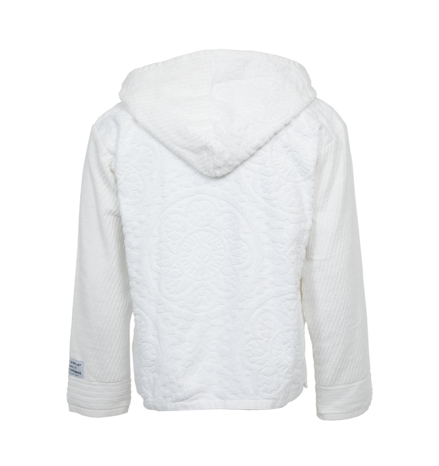 Image 2 of 3 - WHITE - GALLERY DEPT. BEACH BAJA HOODIE is constructed of recycled towels. This hoodie features a a boxy silhouette and has the Chateau Josu logo mark stamp on the center. 100% Recycled Towels. 