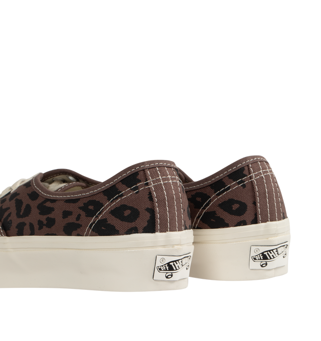 Image 3 of 5 - BROWN - VANS Authentic Reissue 44 LX Sneakers featuring low-top, lightweight canvas upper,  lace-up closure, logo flag at outer side, rubber logo patch at heel, textured rubber midsole, treaded rubber sole and contrast stitching in white. Upper: canvas. Sole: rubber.  