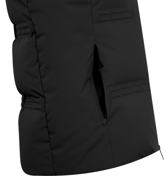Image 3 of 3 - BLACK - Moncler x A$AP Rocky Sparky Down Vest featuring 2L 4-way stretch nylon, nylon laqu lining, down-filled, zipper closure, zipped pockets, embossed details and logo patches. 87% polyamide/nylon, 13% elastane/spandex. Padding: 90% down, 10% feather. 