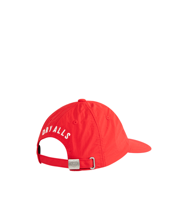 Image 2 of 2 - RED - HUMAN MADE 5 Panel Nylon Cap featuring a standard silhouette, thin, lightweight nylon fabric, soft brim, 5 panels, embroidered logo graphic on the front and rear adjuster for easy adjustments. 100% nylon.  