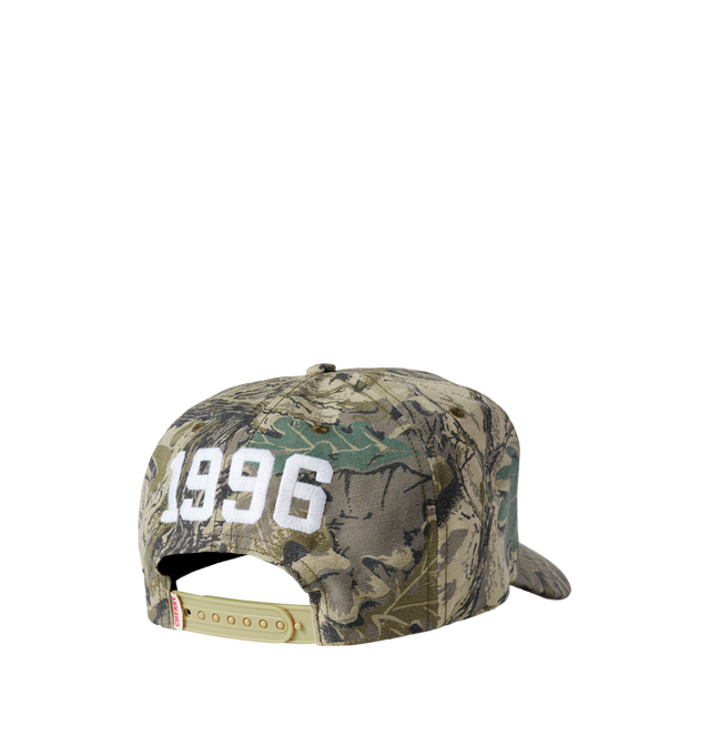Image 2 of 7 - GREEN - Cherry LA Men's All-Star Rodeo 5 Panel Hat is crafted from cotton and features a classic five-panel silhouette with embroidered detailing at the front and back. Designed with a branded flag tab at the back and an adjustable plastic snap closure, this everyday cap blends Western-inspired graphics with signature Cherry LA styling. Main Material: Cotton.  