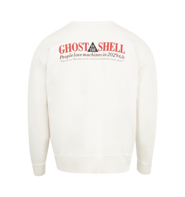 Image 2 of 2 - WHITE - Saint Michael Ghost Shell T-Shirt featuring long sleeves, crew neck, printed graphics and ribbed cuffs and hem. 100% cotton. 