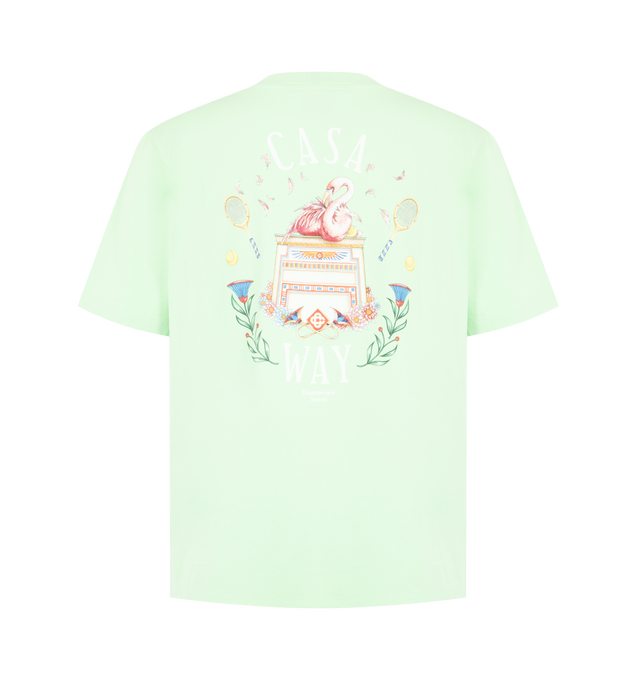 Image 2 of 2 - GREEN - CASABLANCA Classic T-Shirt featuring short-sleeves, signature artwork and classic crew neck in a relaxed silhouette. 100% organic cotton. Made in Portugal. 