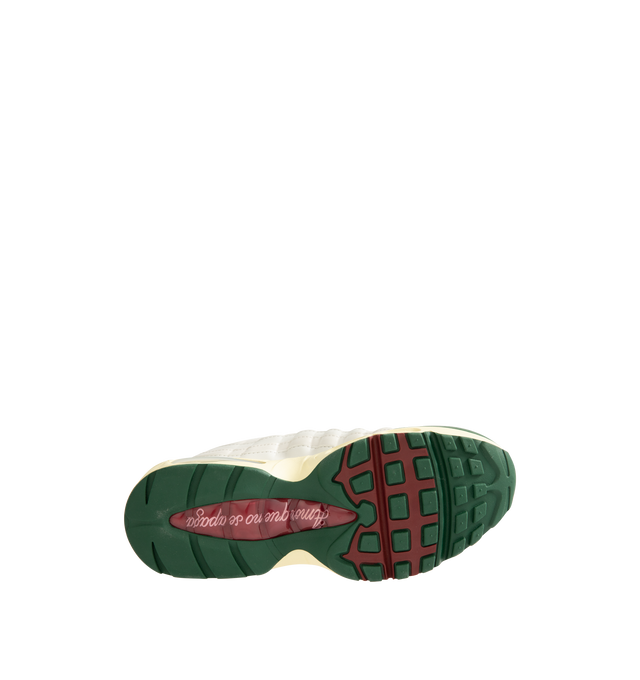 Image 4 of 5 - WHITE - NIKE Air Max 95 "Big Bubble" SE Sneaker featuring upper that combines real and synthetic leather with airy textiles for a layered, visible Max Air cushioning, flex grooves in the midsole and outsole, foam midsole and rubber outsole. 