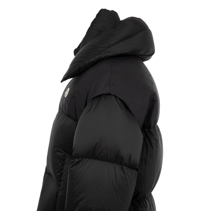 Image 3 of 3 - BLACK - MONCLER GRENOBLE Verone 2 Jacket featuring down-filled, double collar, flap with snap button closure, side welt pockets and snap button cuffs. 100% polyamide/nylon. Padding: 90% down, 10% feather. 