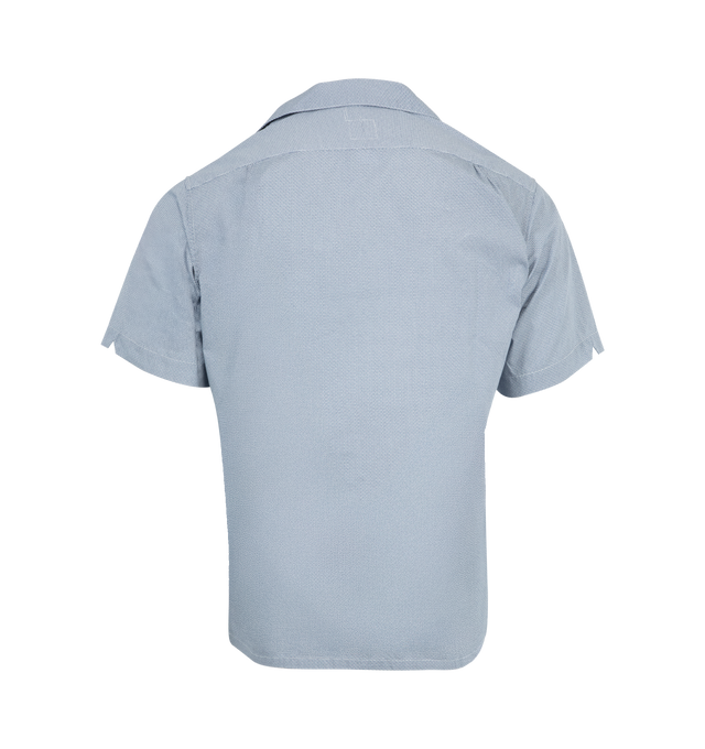 Image 2 of 2 - BLUE - POST O'ALLS Town & Country 2 Shirt featuring short sleeves, button front closure, spread collar and three front flap button pocket. 100% cotton. Made in Japan. 