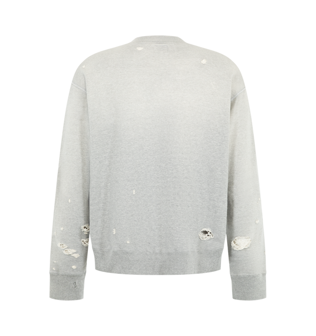Image 2 of 2 - GREY - Needles Men's Deconstructed Zipped Sweat is crafted from cotton and features a full-zip silhouette inspired by the authentic wear and fading of vintage sweatshirts. Designed with darts that create a three-dimensional shape, this elevated essential is finished with contrasting side rib panels, four-needle flatlock stitching, and the brand's signature papillon print. Main Material: 100% Cotton. Made in Japan. 