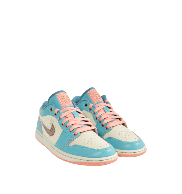 Image 2 of 5 - BLUE - JORDAN Air Jordan 1 Low SE Sneaker featuring genuine leather upper that wears away over time to reveal another colour, encapsulated Air-Sole unit that provides lightweight cushioning and solid rubber outsole. 