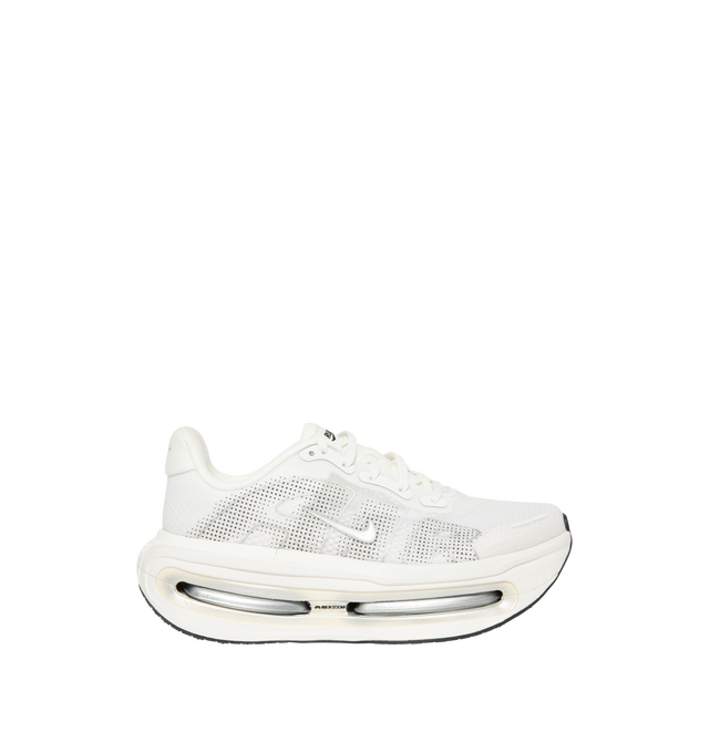 Image 1 of 5 - WHITE - Nike Women's Vomero Premium Running Shoes feature an engineered mesh upper for lightweight breathability and a secure fit. Designed for maximum cushioning, these performance running shoes combine a full-length ZoomX foam midsole with dual Air Zoom units at the forefoot and heel for exceptional comfort, responsive energy return, and a smooth ride. A durable Waffle rubber outsole provides reliable traction for everyday miles. Main Material: Mesh. Midsole: ZoomX Foam with Dual Air Zoom U 