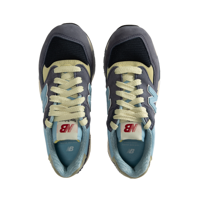 Image 5 of 5 - BLUE - New Balance U998CB Sneakers are a lace-up style with suede, mesh, and hairy suede uppers, ABZORB midsoles, and rubber outsoles. Made in USA.  