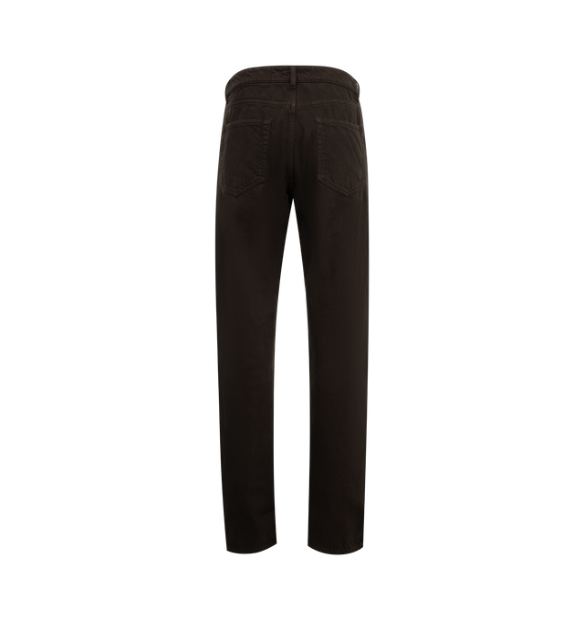 Image 2 of 3 - BROWN - The Row Men's Carlisle slim-fit jean in brushed cotton with classic 5-pocket construction. and zipper fly closure. 100% Cotton. Made in Japan. 