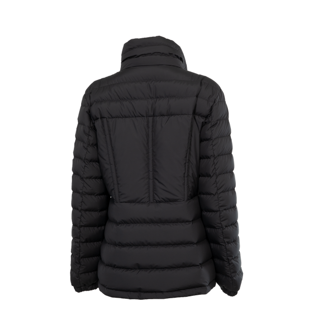 Image 2 of 3 - BLACK - MONCLER Abderos Jacket featuring recycled polyester lining, crafted from nylon front and pocket welts, down-filled, zipper closure, zipped welt pockets, waistband with internal drawstring fastening and elastic cuffs. 100% polyester. Padding: 90% down, 10% feather. 