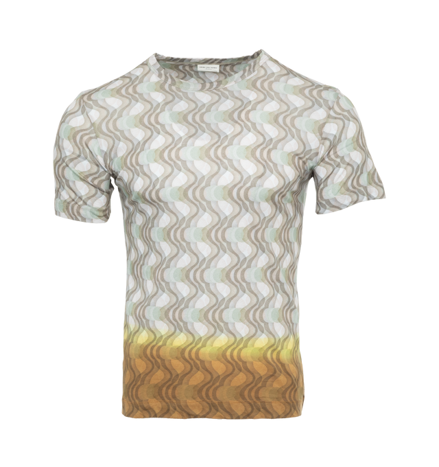 Image 1 of 3 - NEUTRAL - DRIES VAN NOTEN Hand-Dyed T-Shirt featuring hand-dyed gradient graphic pattern throughout, crewneck, short sleeves and straight hem. 100% cotton. Made in Turkey. 