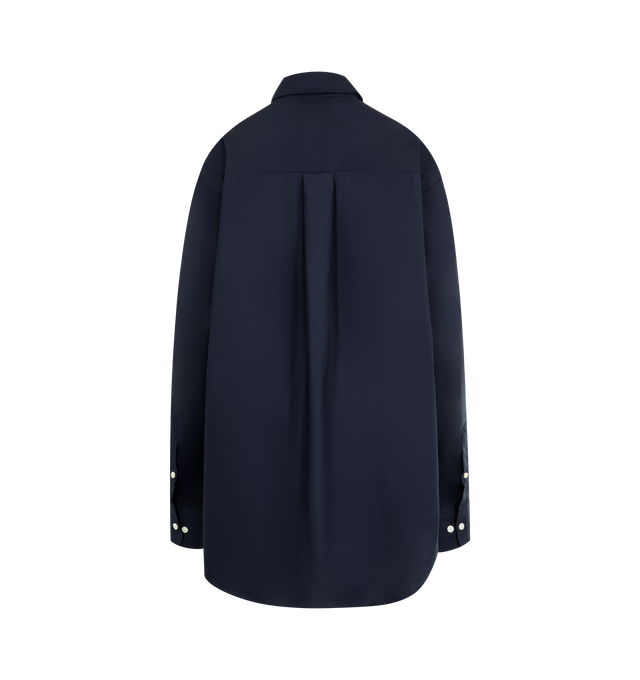 Image 2 of 2 - NAVY - COMME SI La Shirt Classica featuring front button closure, buttoned cuffs, poplin fabric and classic collar. 100% cotton. Made in USA. 