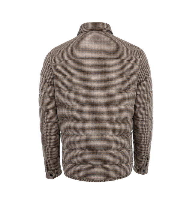 Image 2 of 3 - BROWN - Moncler Gasserhof Shirt Jacket is crafted in technical wool with an airsoft lining, adjustable cuffs, and zipped pockets. Lined. Made in Romania.   