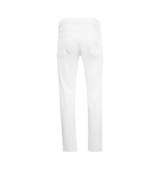 Image 2 of 3 - WHITE - R13 Romeo Jean featuring mid-rise, cut for a slim fit with a flared hem, button and concealed zip fastening at front and cropped length. 98% cotton, 2% elastane. 