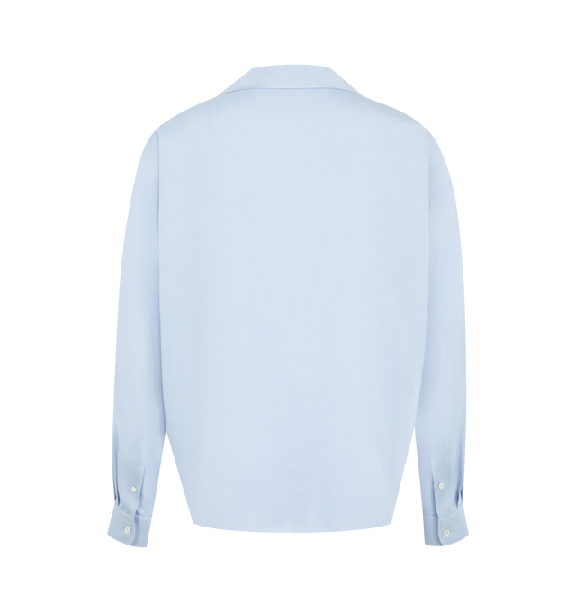 Image 2 of 2 - BLUE - THE ROW Elijas Shirt featuring silk-poplin shirt, camp collar, button front closure and buttoned cuffs. 100% silk. Made in Italy.  