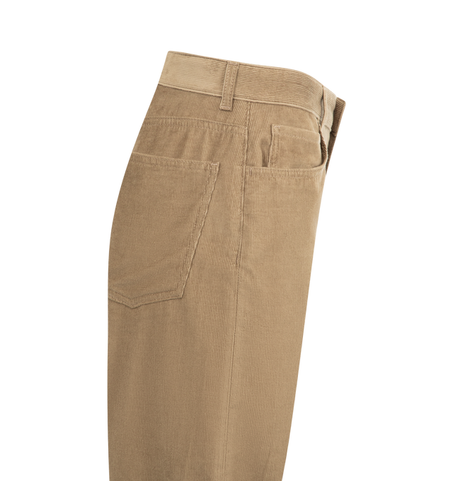 Image 3 of 3 - BROWN - THE ROW Eglitta Pant featuring mid-rise pant in pinwale cotton corduroy with straight fit, tonal topstitching and classic 5-pocket construction. 100% cotton. Made in Italy. 
