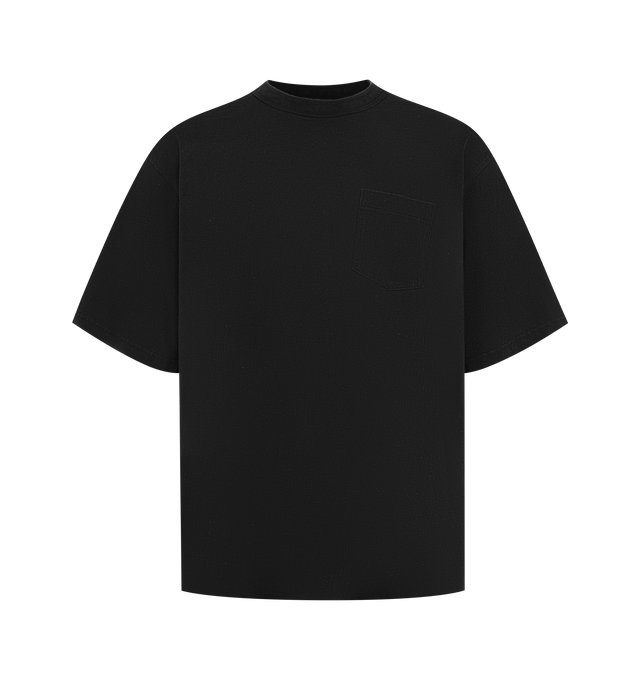 Image 1 of 2 - BLACK - Sacai Mens T-Shirt is crafted from cotton jersey. Features a classic crew neckline, short sleeves, and a regular fit. Main Material: Cotton Jersey. Made in Japan. 