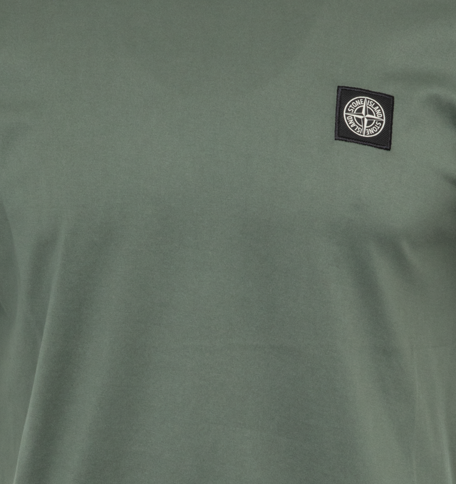 Image 2 of 2 - GREEN - STONE ISLAND Logo Patch T-Shirt featuring crewneck, short sleeves and logo patch on chest. 100% cotton. 