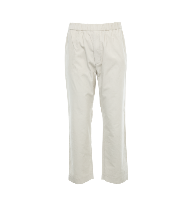 Image 1 of 4 - WHITE - MONCLER Corduroy Jogging Pants featuring waistband with drawstring fastening, zipper closure, zipped back pocket and logo patch. 100% cotton. 