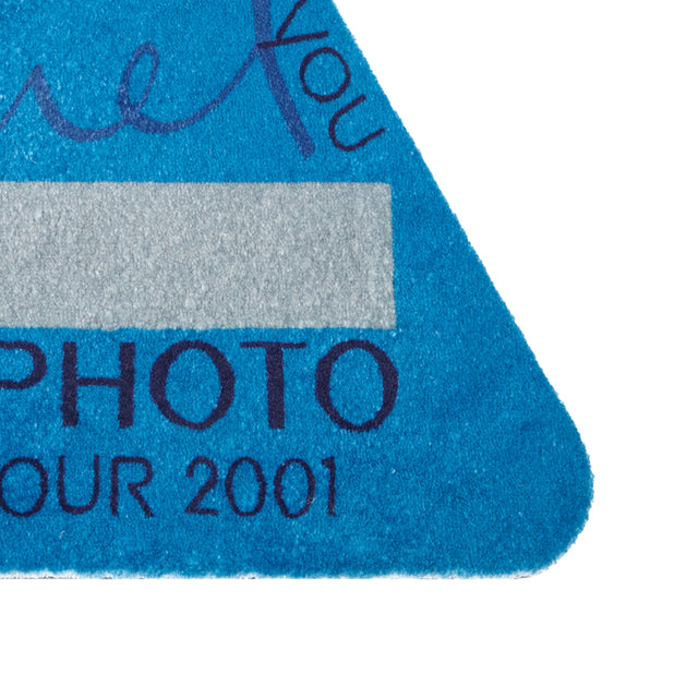 Image 2 of 3 - BLUE - Curves at Home "All For You" Tour Pass Nylon welcome mat. Made with rubber non-slip backing and die-cut centre. W 750mm x L 838mm. *These items are handmade, each mat may come with a slight variation.* 