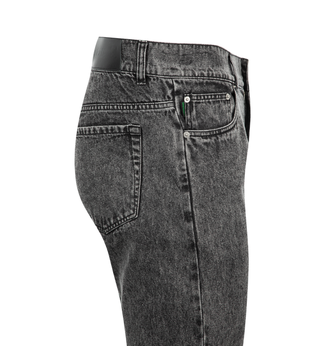 Image 3 of 3 - BLACK - Pleasures Acid Jeans are a 5-pocket style with a standard fit and a debossed denim leather patch. 100% cotton.  