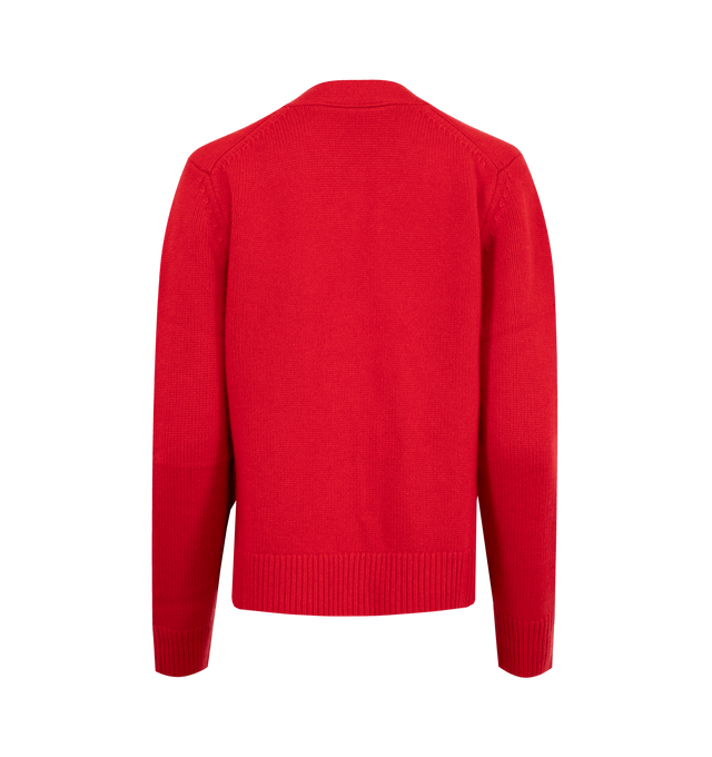 Image 2 of 2 - RED - ISABEL MARANT Brat Cardigan featuring merinos wool and cashmere cardigan with v-neckline, long sleeves, buttoned front, pockets, ribbed finishes and straight cut. 70% merinos wool, 30% cashmere. 