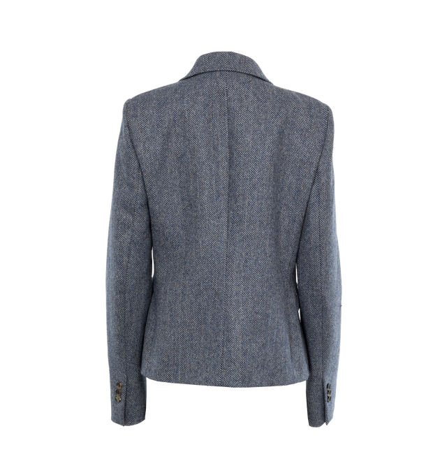 Image 2 of 3 - BLUE - LOEWE Tailored Jacket featuring double breasted button closure, notched lapel, two front flap pockets and buttoned cuffs. 100% wool. 