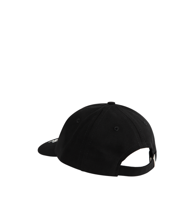 Image 2 of 3 - BLACK - RHUDE Grand Cru Crest Curved Brim Hat featuring adjustable strapback, curved brim and embroidery on the front. Cotton. 