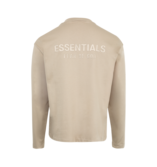 Image 2 of 2 - BROWN - FEAR OF GOD Classic Fit T-Shirt featuring front and back logo details, crew neck and long sleeves. 100% cotton. 