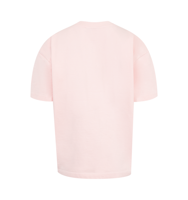 Image 2 of 2 - PINK - ACNE STUDIOS Logo Tee featuring midweight cotton jersey, detailed with an 'Acne Studios 1996' sprayed animation, cut to relaxed unisex fit and crew neck. 100% organic cotton. 