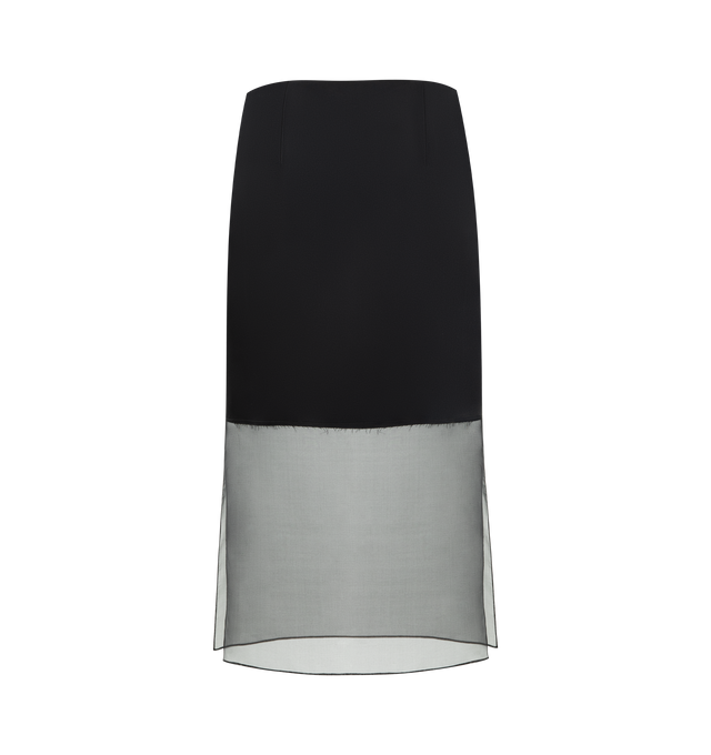 Image 2 of 2 - BLACK - KHAITE Sybil Skirt featuring a double-layered column skirt, bonded satin crepe, sculptural sheen, subtle darting at back, concealed zipper closure at side and lined in soft silk habotai. 83% acetate, 17% viscose. 