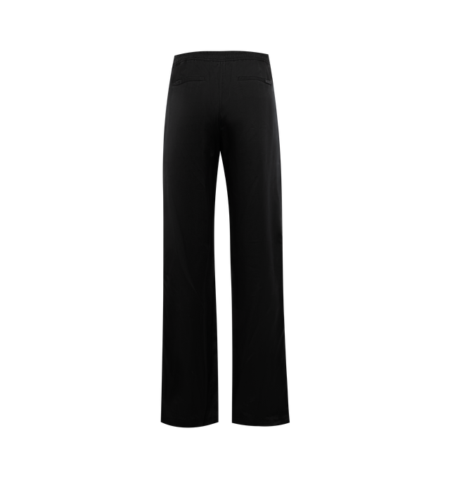 Image 2 of 3 - BLACK - SAINT LAURENT Relaxed Pants featuring low rise, relaxed fit, wide leg, elastic waist, faux fly, concealed side pockets, one welt pocket at back and embossed label. 100% cupro. 