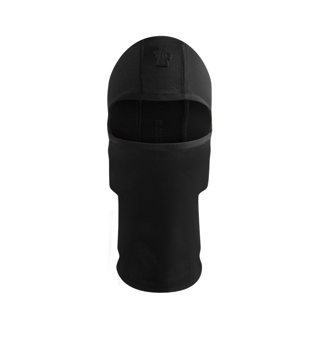 Image 1 of 2 - BLACK - Moncler Grenoble Men's Polartec Balaclava is crafted from Polartec Power Grid Base Layer fabric and features a streamlined balaclava silhouette designed for warmth and protection in alpine conditions. Engineered to provide lightweight insulation and enhanced moisture management, this performance accessory is finished with elastic trim and a signature silicone logo patch. Main Materials: 88% Polyester, 12% Elastane.  