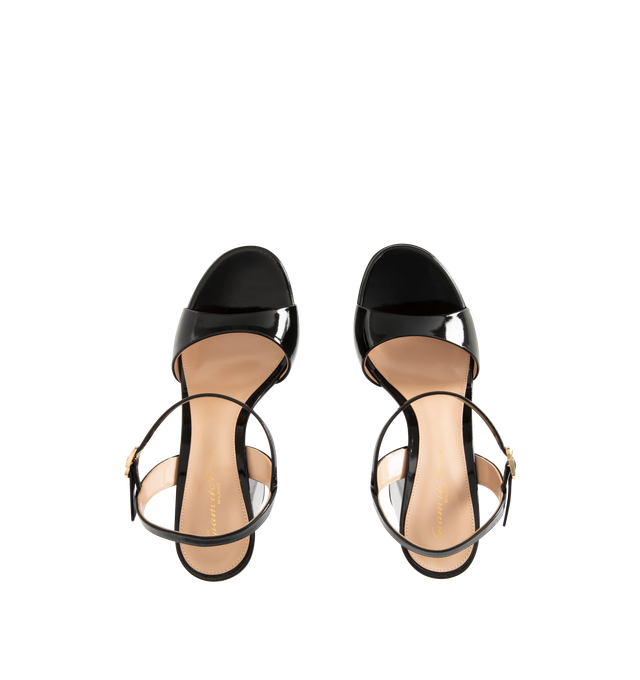 Image 4 of 4 - BLACK - GIANVITO ROSSI Marlena Nuit Heels featuring buckle ankle strap, open toe, block heel, platform, leather lining and leather sole with rubber heel cap. Heel: 5in/125mm. Made in Italy. 