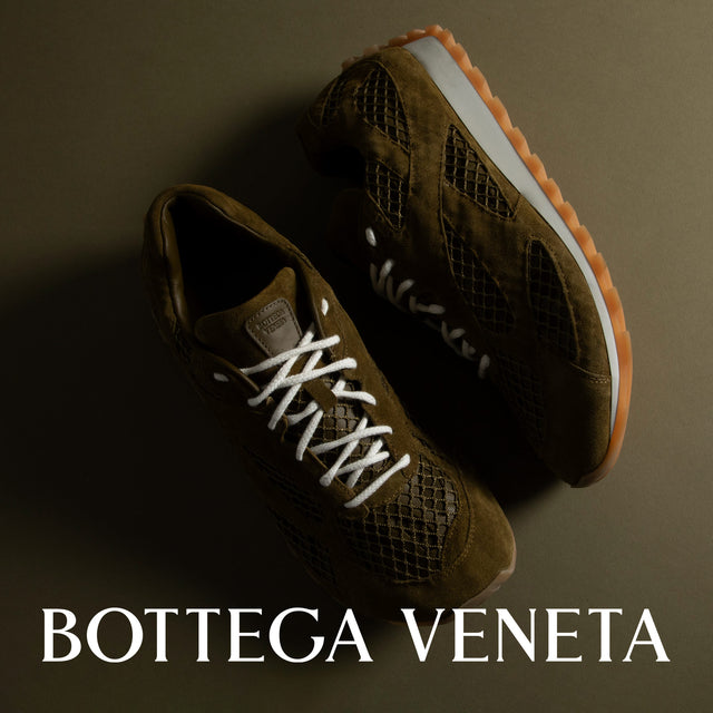 Bottega Veneta Men's Orbit sneakers in olive green suede 