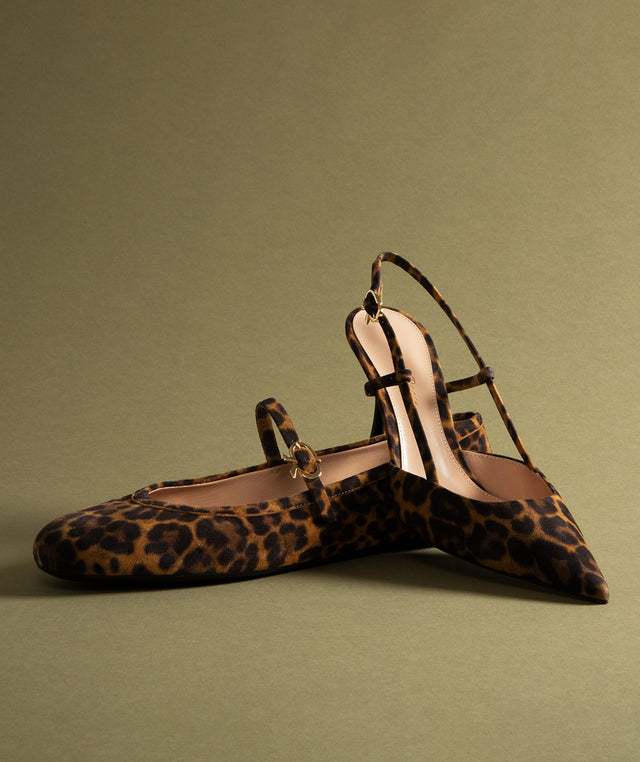 Gianvito Rossi Ascent Leopard Printed Calfskin Slingback Pumps and ballerina flats 