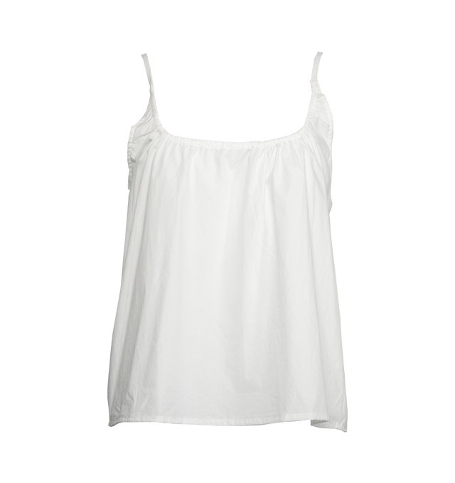 Image 3 of 4 - WHITE - DEIJI STUDIOS Cotton Apex Set featuring gathered top and square neckline.Paired with pull on short with elastic waistline. To wear as a set or separately. 100% cotton.  