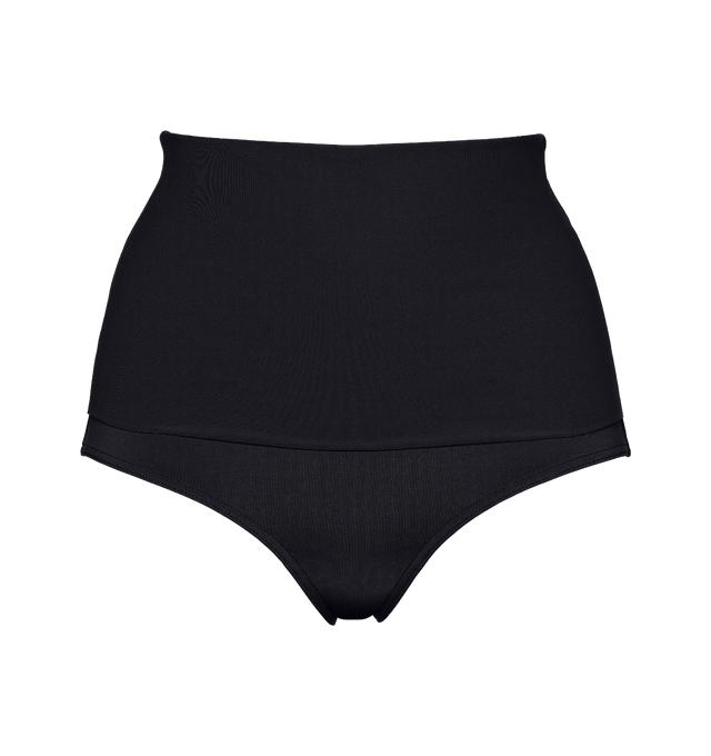 Image 1 of 6 - BLACK - ERES Gredin High-Waisted Bikini Briefs featuring high-waisted briefs, draped part can be positioned as desired. 84% Polyamid, 16% Spandex. Made in France.  
